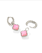 KENDRA SCOTT: Mallory Rose Huggie Earrings- Silver Blush Ivory Mother Of Pearl-7- Jewelry-KENDRA SCOTT-Usher & Co - Women's Boutique Located in Atoka, OK and Durant, OK
