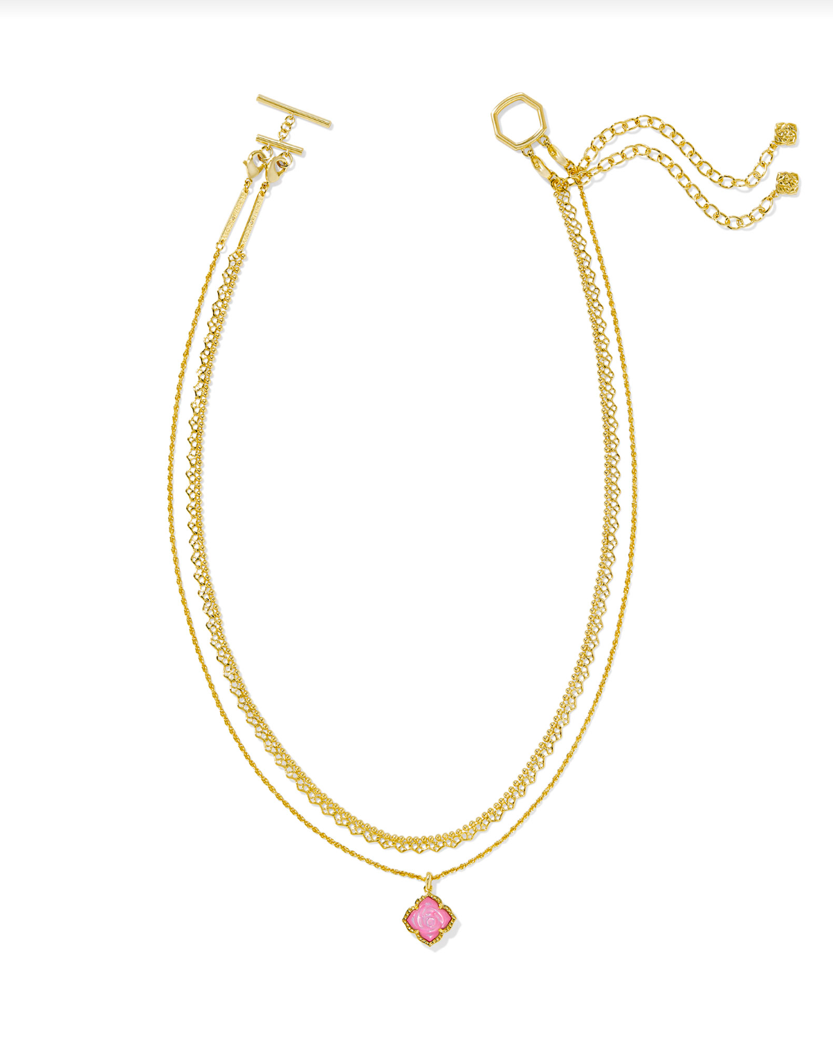 KENDRA SCOTT: Mallory Rose Multi Strand Necklace-Gold Blush Ivory Mother Of Pearl-7- Jewelry-KENDRA SCOTT-Usher & Co - Women's Boutique Located in Atoka, OK and Durant, OK