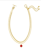 KENDRA SCOTT: Mallory Rose Multi Strand Necklace-Gold Red Mother Of Pearl-7- Jewelry-KENDRA SCOTT-Usher & Co - Women's Boutique Located in Atoka, OK and Durant, OK