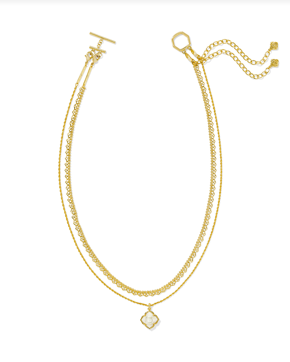 KENDRA SCOTT: Mallory Rose Multi Strand Necklace-Gold Ivory Mother of Pearl-7- Jewelry-KENDRA SCOTT-Usher & Co - Women's Boutique Located in Atoka, OK and Durant, OK