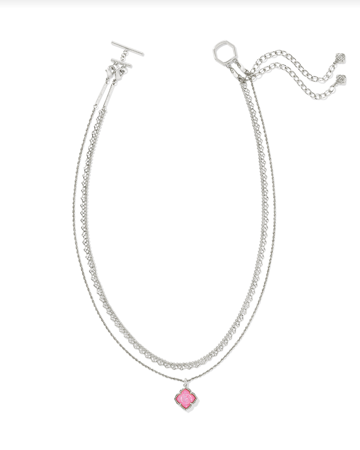 KENDRA SCOTT: Mallory Rose Multi Strand Necklace-Silver Blush Ivory Mother of Pearl-7- Jewelry-KENDRA SCOTT-Usher & Co - Women's Boutique Located in Atoka, OK and Durant, OK