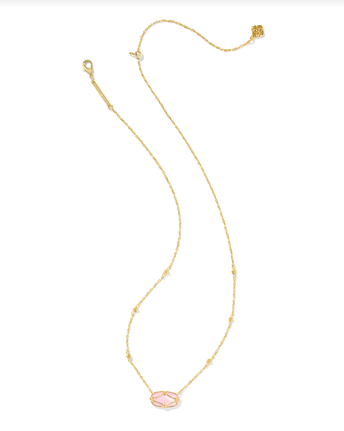 KENDRA SCOTT: Elisa Lattice Frame Necklace-Gold Blush Ivory Mother Of Pearl-7- Jewelry-KENDRA SCOTT-Usher & Co - Women's Boutique Located in Atoka, OK and Durant, OK