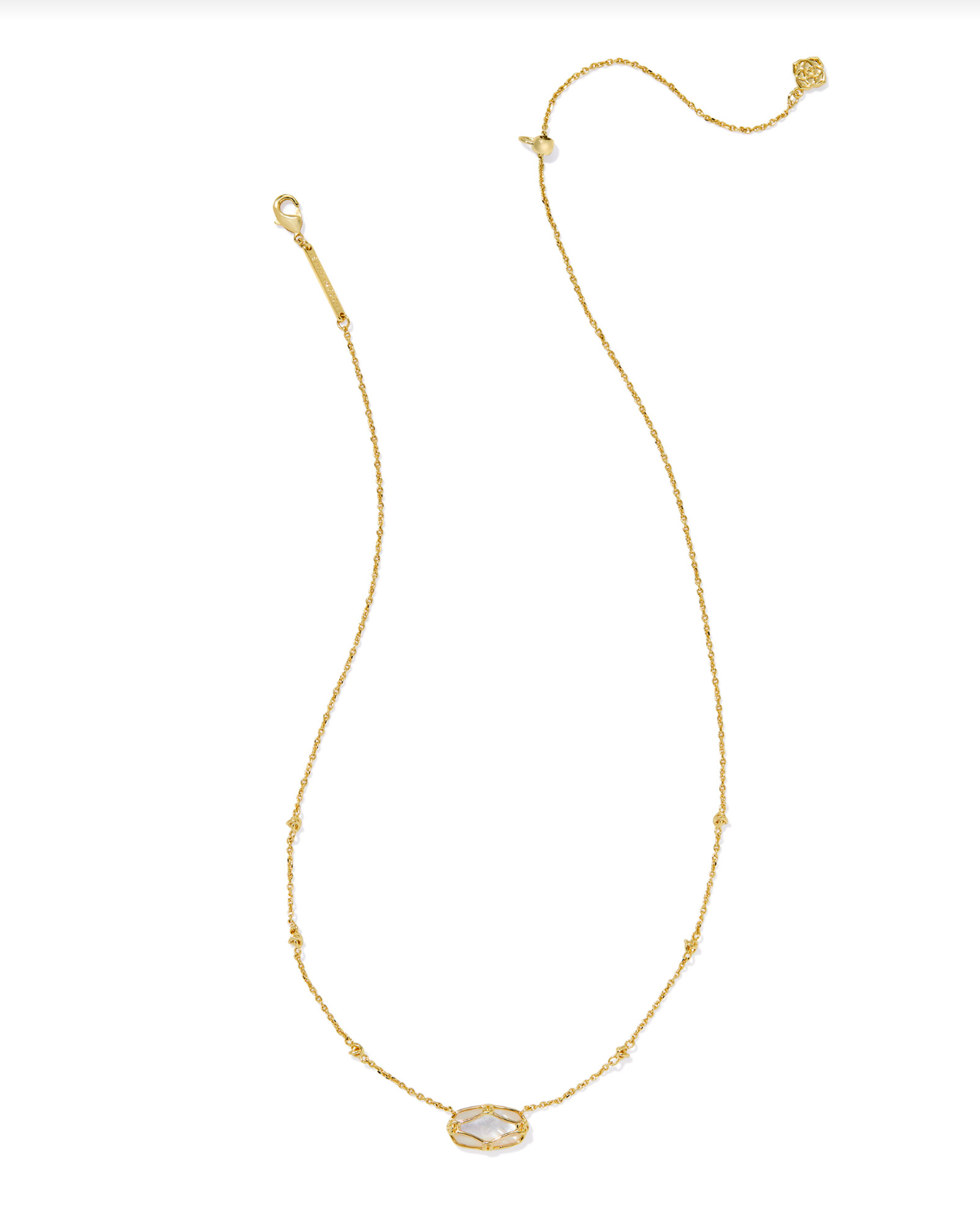 KENDRA SCOTT: Elisa Lattice Frame Necklace-Gold Ivory Mother Of Pearl-7- Jewelry-KENDRA SCOTT-Usher & Co - Women's Boutique Located in Atoka, OK and Durant, OK