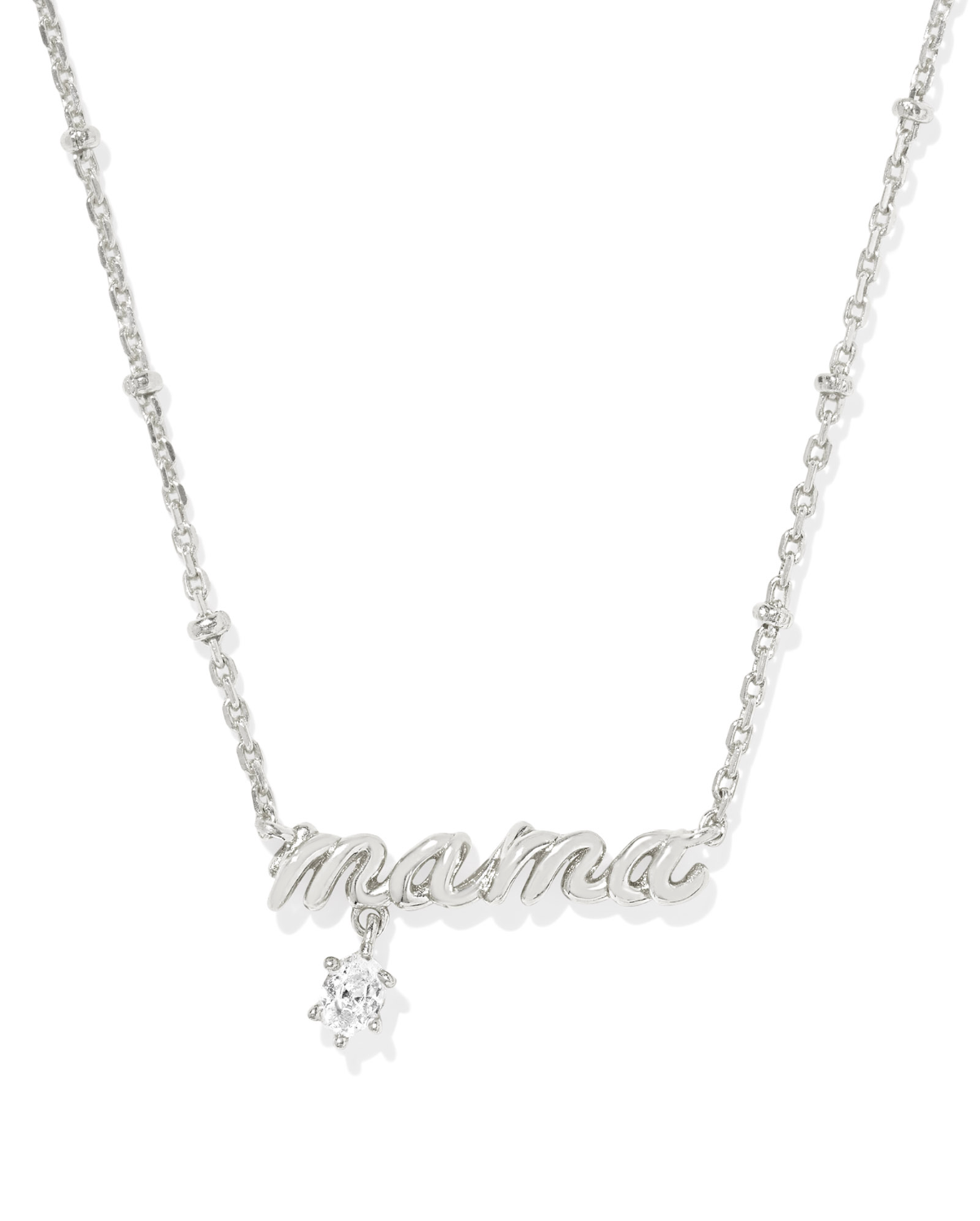 KENDRA SCOTT: Mama Crystal Necklace-Silver-7- Jewelry-KENDRA SCOTT-Usher & Co - Women's Boutique Located in Atoka, OK and Durant, OK