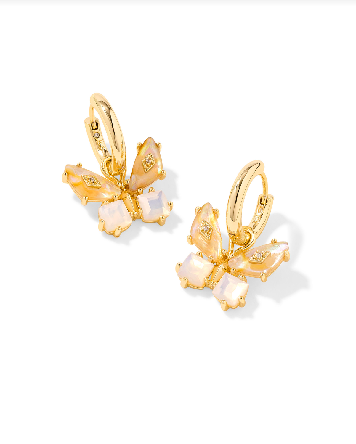 KENDRA SCOTT: Bianca Butterfly Huggies-Gold Iridescent White-7- Jewelry-Kendra Scott-Usher & Co - Women's Boutique Located in Atoka, OK and Durant, OK