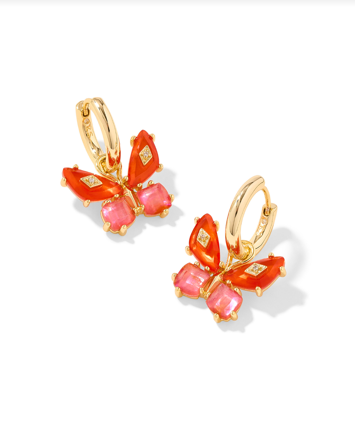 KENDRA SCOTT: Bianca Butterfly Huggie-Gold Orange Mix-7- Jewelry-Kendra Scott-Usher & Co - Women's Boutique Located in Atoka, OK and Durant, OK