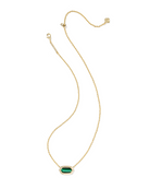 KENDRA SCOTT: Elisa Bezel Necklace-Gold Green Tigers Eye-7- Jewelry-Kendra Scott-Usher & Co - Women's Boutique Located in Atoka, OK and Durant, OK