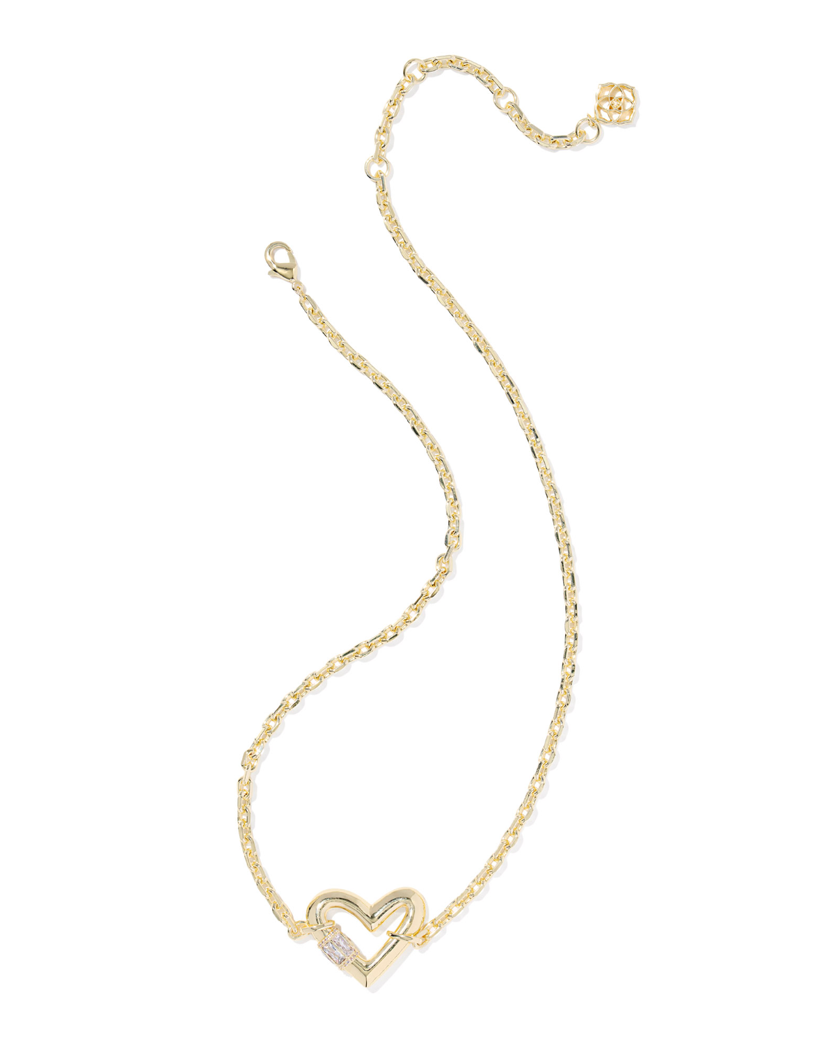 KENDRA SCOTT: Emery Heart Necklace-Gold White CZ-7- Jewelry-Kendra Scott-Usher & Co - Women's Boutique Located in Atoka, OK and Durant, OK