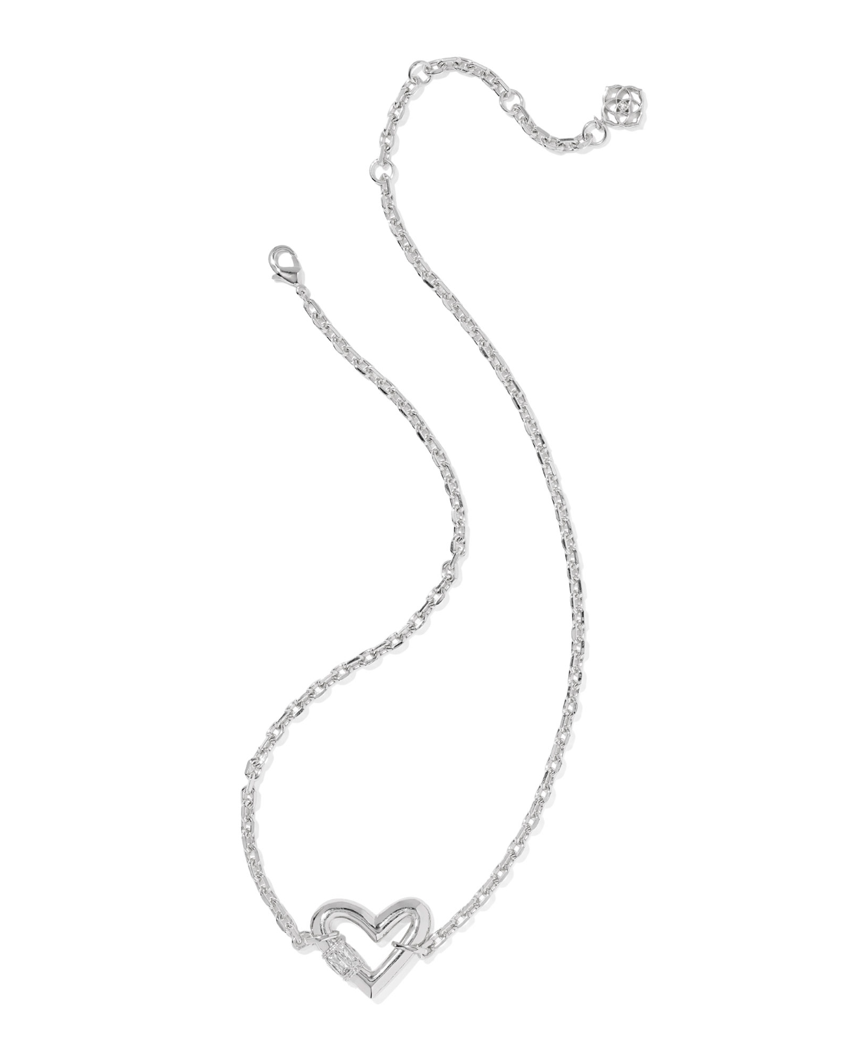 KENDRA SCOTT: Emery Heart Necklace-Silver White CZ-7- Jewelry-Kendra Scott-Usher & Co - Women's Boutique Located in Atoka, OK and Durant, OK