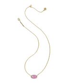 Kendra Scott: Elisa Pave Frame Necklace-Gold Pink Opalescent Resin-7- Jewelry-KENDRA SCOTT-Usher & Co - Women's Boutique Located in Atoka, OK and Durant, OK