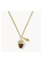 Kendra Scott: Acorn Short Pendant Necklace-Gold Brown Tigers Eye-7- Jewelry-Kendra Scott-Usher & Co - Women's Boutique Located in Atoka, OK and Durant, OK
