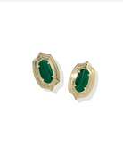 Kendra Scott: Ellie Gold Stud Earrings-Green Malachite-7- Jewelry-Kendra Scott Design-Usher & Co - Women's Boutique Located in Atoka, OK and Durant, OK