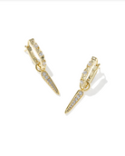 Kendra Scott: Fate Charm Gold Huggie Earrings-White CZ-7- Jewelry-Kendra Scott Design-Usher & Co - Women's Boutique Located in Atoka, OK and Durant, OK