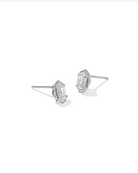 MINI ELLIE LUXE STUD EAR RHOD METAL WHITE CZ