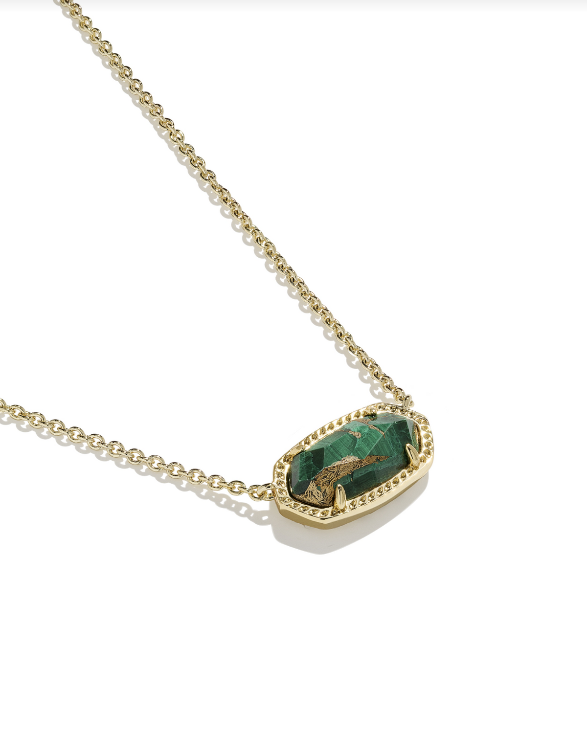 Kendra Scott: Elisa Necklace-Gold Bronze Veined Green Malachite Necklace-7- Jewelry-Kendra Scott-Usher & Co - Women's Boutique Located in Atoka, OK and Durant, OK