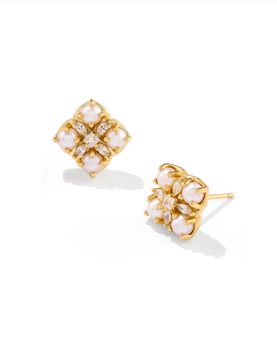 Kendra Scott: Dira Pearl Studs-Gold Freshwater Cultured Pearl-7- Jewelry-Kendra Scott-Usher & Co - Women's Boutique Located in Atoka, OK and Durant, OK