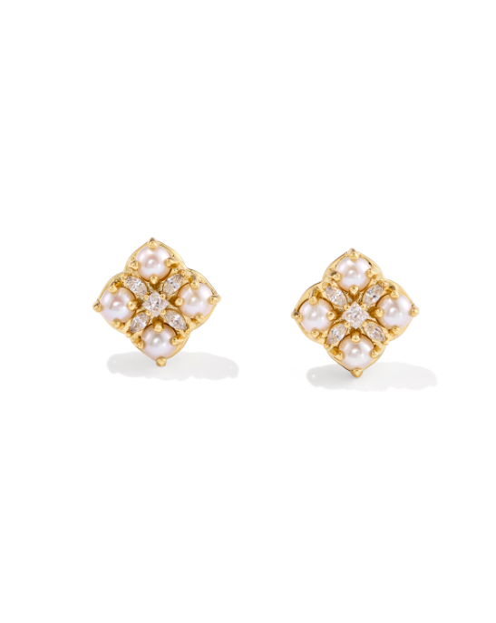 Kendra Scott: Dira Pearl Studs-Gold Freshwater Cultured Pearl-7- Jewelry-Kendra Scott-Usher & Co - Women's Boutique Located in Atoka, OK and Durant, OK