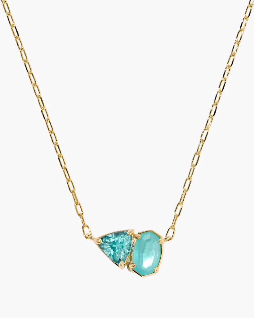 Kendra Scott: Tatum Necklace-Gold Blue Mix-7- Jewelry-Kendra Scott-Usher & Co - Women's Boutique Located in Atoka, OK and Durant, OK