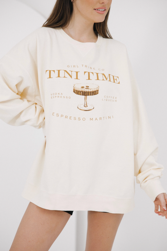 Tini Time Sweatshirt-Graphic Sweatshirts-Girl Tribe Co-Usher & Co - Women's Boutique Located in Atoka, OK and Durant, OK