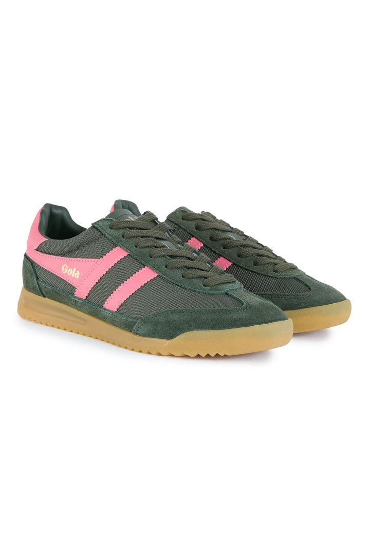 Gola: Tornado Trainer - Dark Khaki/Bubblegum-9- Shoes-Gola-Usher & Co - Women's Boutique Located in Atoka, OK and Durant, OK