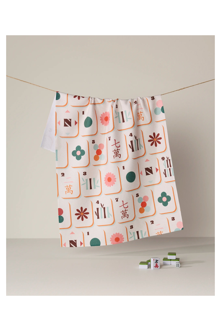 Cyprus Tile Toss Tea Towel - Mahjong-11- Gift/Home-Geometry-Usher & Co - Women's Boutique Located in Atoka, OK and Durant, OK