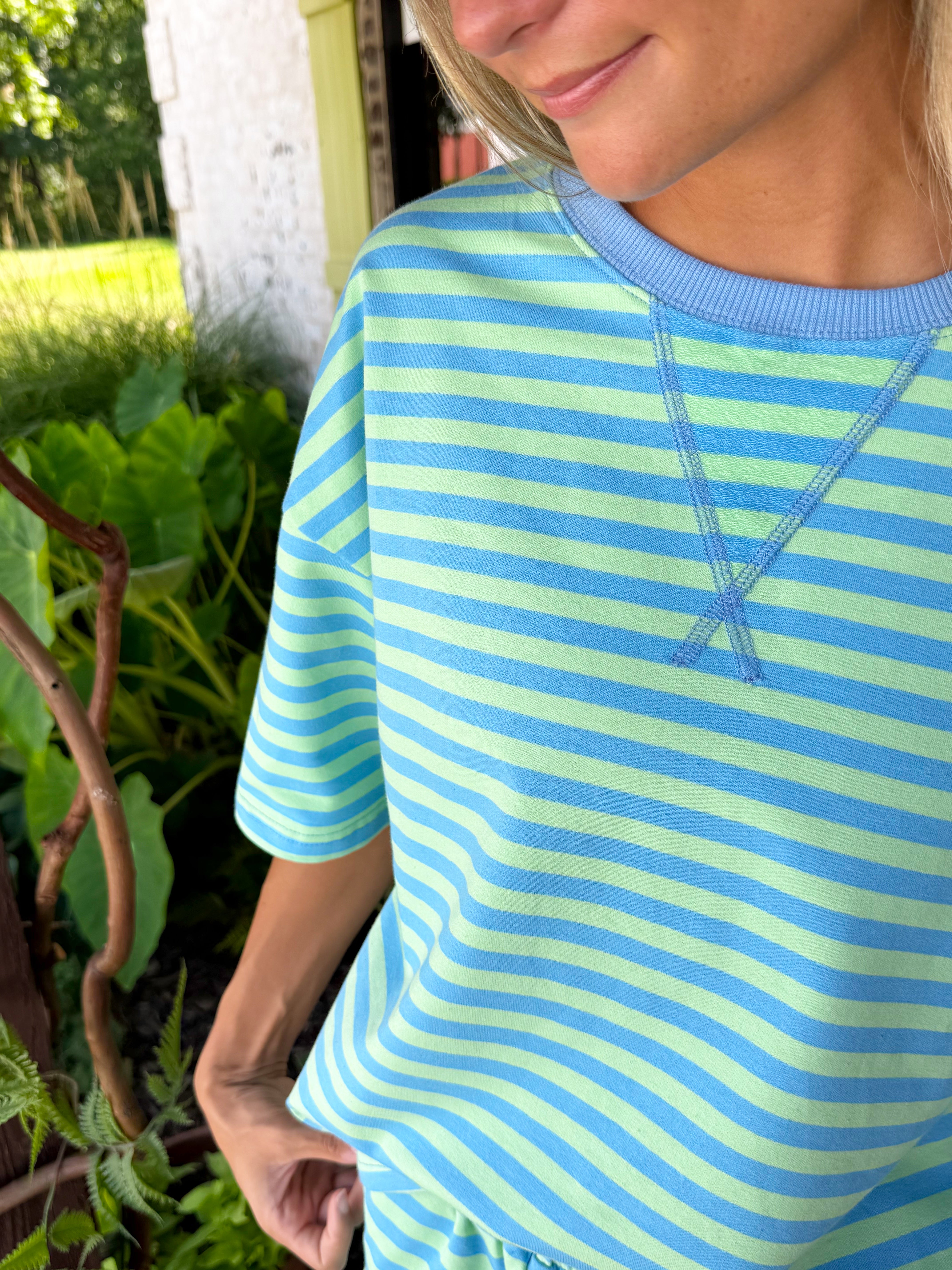 Milou Striped Set-3- Sets/Lounge-Aapparella-Usher & Co - Women's Boutique Located in Atoka, OK and Durant, OK