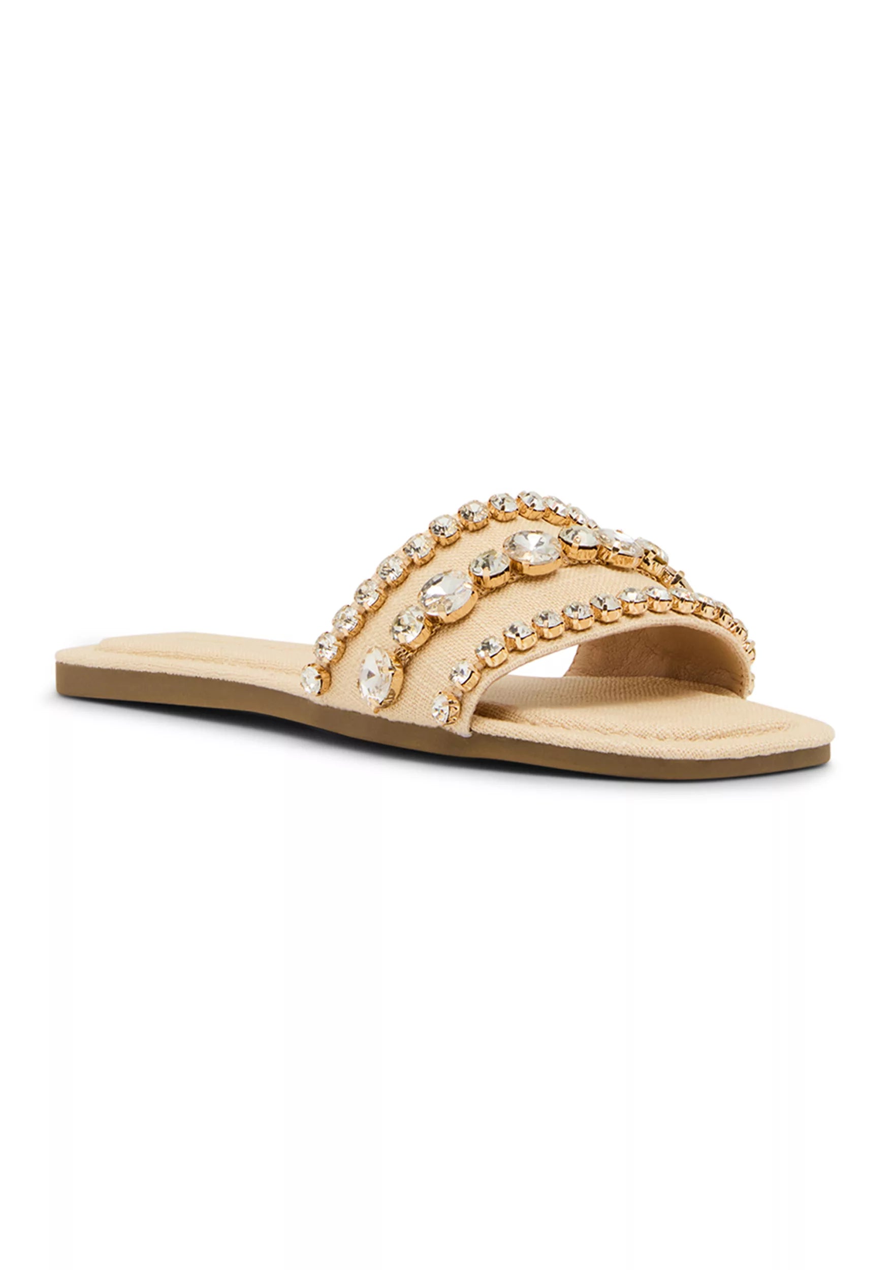 Madden Girl: Toast Jeweled Slide Sandals-9- Shoes-Steve Madden-Usher & Co - Women's Boutique Located in Atoka, OK and Durant, OK