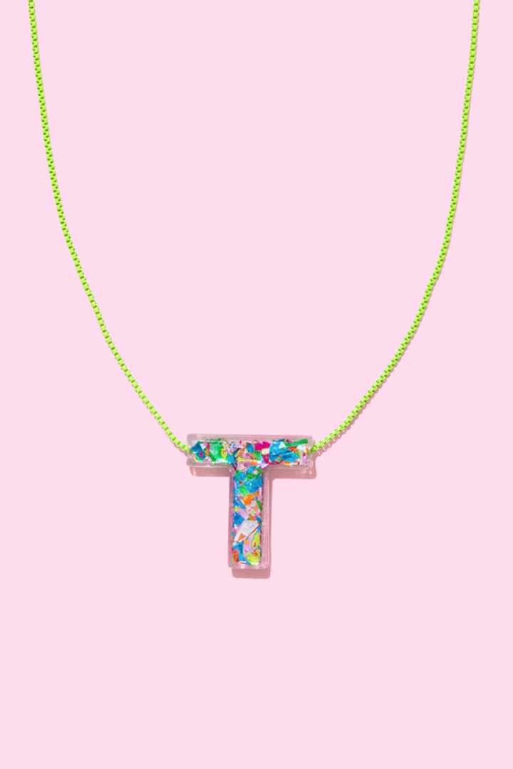 Colorful Confetti Letter Necklace-7- Jewelry-Taylor Elliot-Usher & Co - Women's Boutique Located in Atoka, OK and Durant, OK