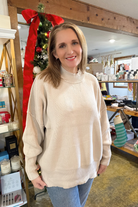 Dalia Oversized Sweater-Beige-1- Tops-Zenana-Usher & Co - Women's Boutique Located in Atoka, OK and Durant, OK