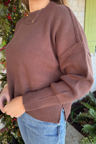 Noble Sweater-Brown-1- Tops-Zenana-Usher & Co - Women's Boutique Located in Atoka, OK and Durant, OK