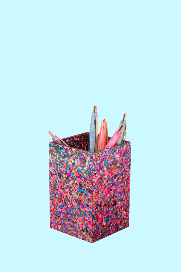 Colorful Confetti Pen Cup-11- Gift/Home-Taylor Elliot-Usher & Co - Women's Boutique Located in Atoka, OK and Durant, OK