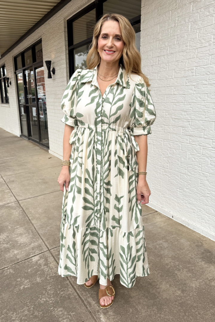 Venice Dress-Green-6- Dress/Romp/Jump-ENTRO-Usher & Co - Women's Boutique Located in Atoka, OK and Durant, OK