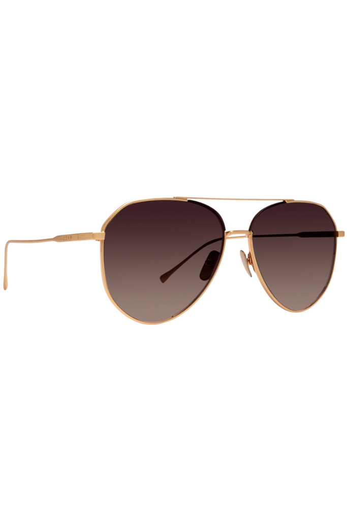 DIFF: Dash-Brushed Gold+Coffee Gradient-Sunglasses-DIFF-Usher & Co - Women's Boutique Located in Atoka, OK and Durant, OK