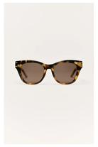 Z Supply Front Row cat-eye sunglasses in brown tortoise with gold hardware accents