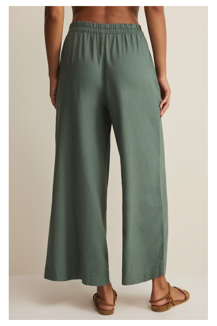 Z Supply: Scout Linen Pant - Everglade-4- Bottoms-Z Supply-Usher & Co - Women's Boutique Located in Atoka, OK and Durant, OK