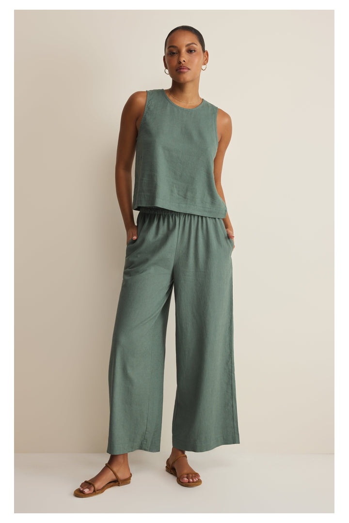 Z Supply: Scout Linen Pant - Everglade-4- Bottoms-Z Supply-Usher & Co - Women's Boutique Located in Atoka, OK and Durant, OK