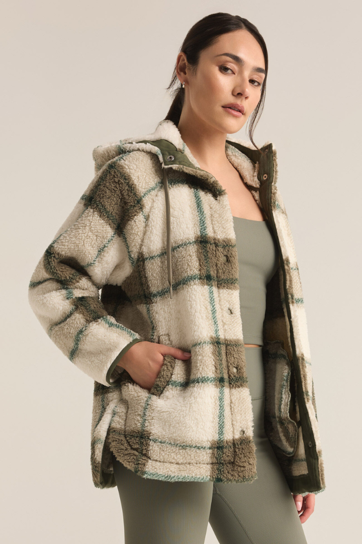 Z Supply: Cross Country Plaid Jacket-Winter Green-2- Tops Over-Z SUPPLY-Usher & Co - Women's Boutique Located in Atoka, OK and Durant, OK