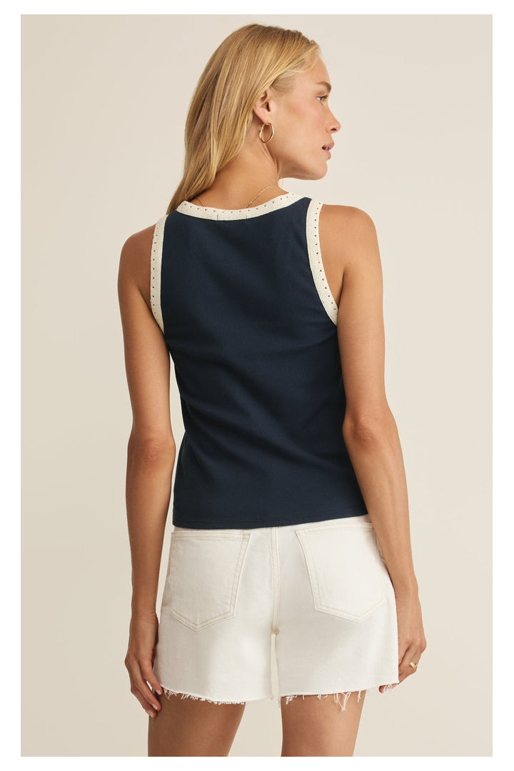 Z Supply: Clarke Rib Tank - Eclipse-1- Tops-Z Supply-Usher & Co - Women's Boutique Located in Atoka, OK and Durant, OK