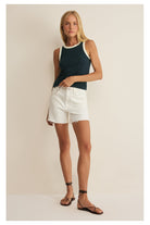 Z Supply: Clarke Rib Tank - Eclipse-1- Tops-Z Supply-Usher & Co - Women's Boutique Located in Atoka, OK and Durant, OK