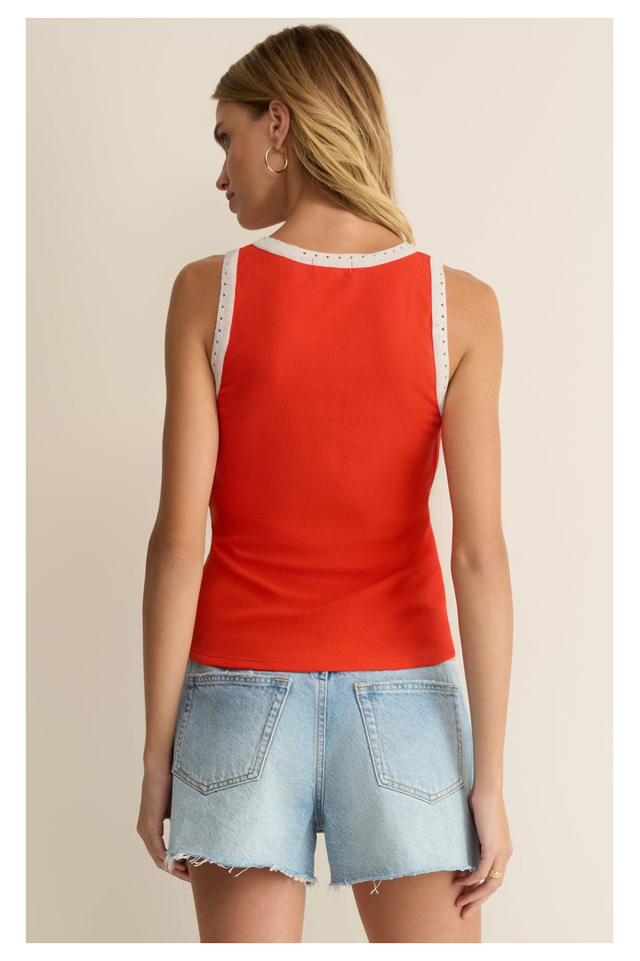 Z Supply: Clarke Rib Tank - Lychee-1- Tops-Z Supply-Usher & Co - Women's Boutique Located in Atoka, OK and Durant, OK