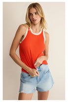 Z Supply: Clarke Rib Tank - Lychee-1- Tops-Z Supply-Usher & Co - Women's Boutique Located in Atoka, OK and Durant, OK