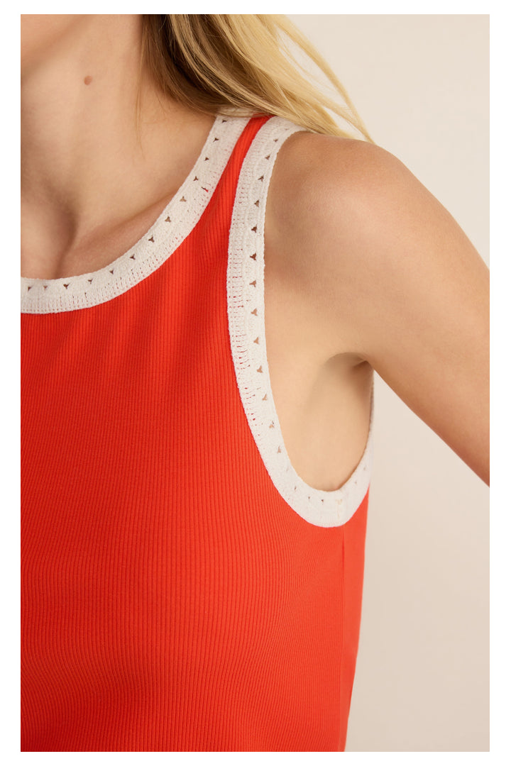 Z Supply: Clarke Rib Tank - Lychee-1- Tops-Z Supply-Usher & Co - Women's Boutique Located in Atoka, OK and Durant, OK