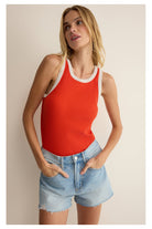 Z Supply: Clarke Rib Tank - Lychee-1- Tops-Z Supply-Usher & Co - Women's Boutique Located in Atoka, OK and Durant, OK