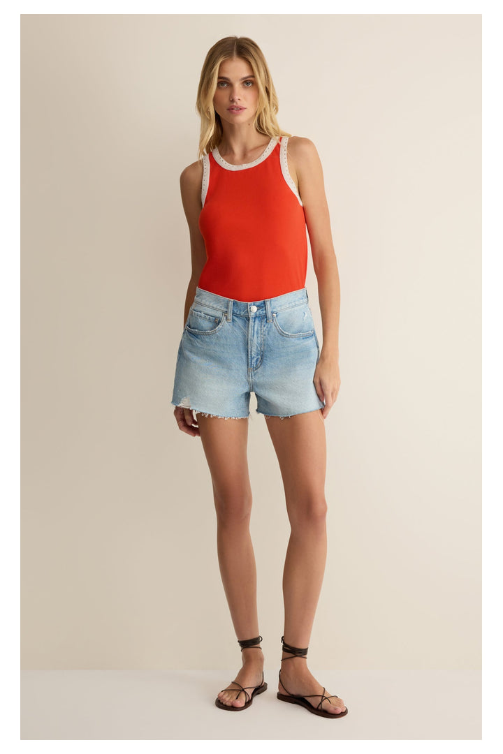 Z Supply: Clarke Rib Tank - Lychee-1- Tops-Z Supply-Usher & Co - Women's Boutique Located in Atoka, OK and Durant, OK