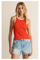 Z Supply: Clarke Rib Tank - Lychee-1- Tops-Z Supply-Usher & Co - Women's Boutique Located in Atoka, OK and Durant, OK