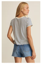 Z Supply: Junie Striped Tee - True Navy-1- Tops-Z Supply-Usher & Co - Women's Boutique Located in Atoka, OK and Durant, OK