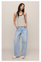 Z Supply: Rowe Striped Scoop Tank - Cloud-1- Tops-Z Supply-Usher & Co - Women's Boutique Located in Atoka, OK and Durant, OK