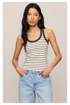 Z Supply: Rowe Striped Scoop Tank - Cloud-1- Tops-Z Supply-Usher & Co - Women's Boutique Located in Atoka, OK and Durant, OK