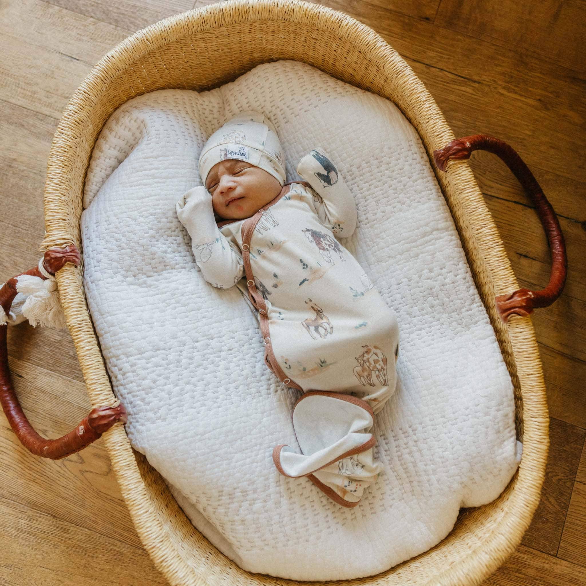 Copper Pearl: Newborn Knotted Gown - Montana-12- Baby/Kids/Men-Copper Pearl-Usher & Co - Women's Boutique Located in Atoka, OK and Durant, OK