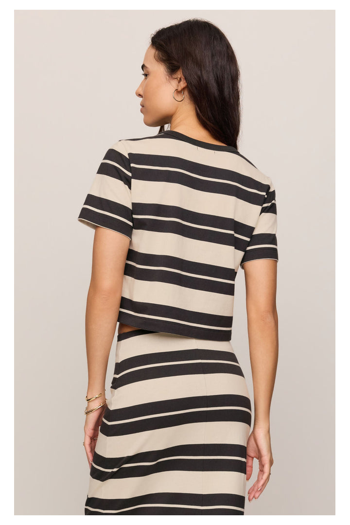 Z Supply: Stellan Striped Tee - Ash Black-1- Tops-Z Supply-Usher & Co - Women's Boutique Located in Atoka, OK and Durant, OK